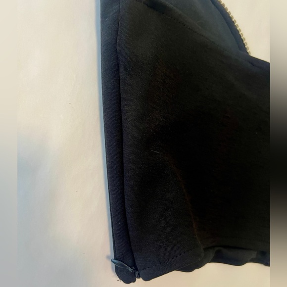 Zara Black Strapless Crop Top with Silver Accents - Picture 5 of 6